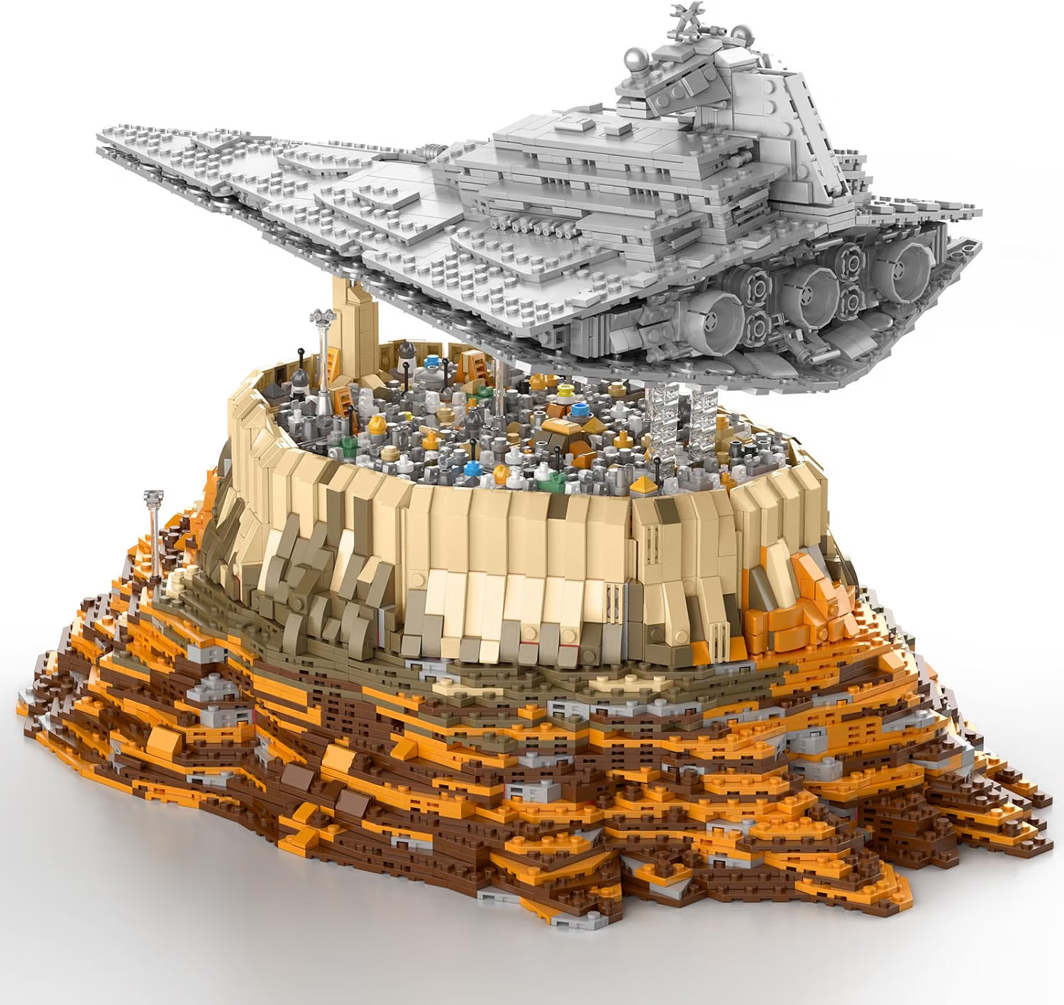 🚀 Schwebendes Sternenzerstörer-Diorama – Klemmbaustein-Meisterwerk